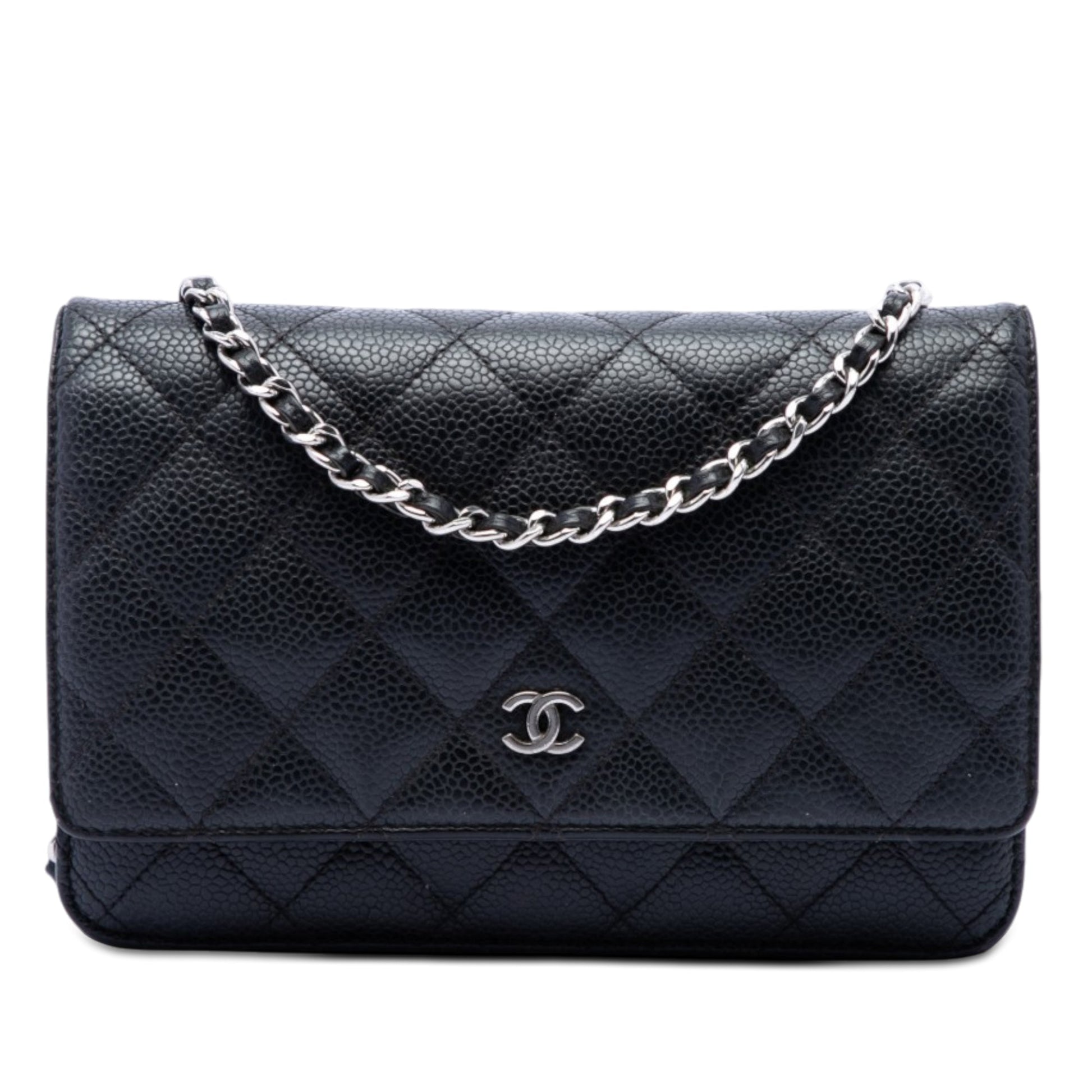 Chanel CC Quilted Caviar Wallet on Chain