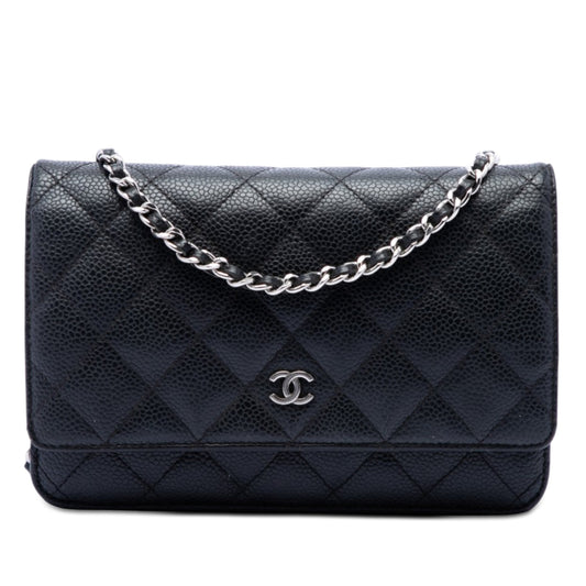 Chanel CC Quilted Caviar Wallet on Chain