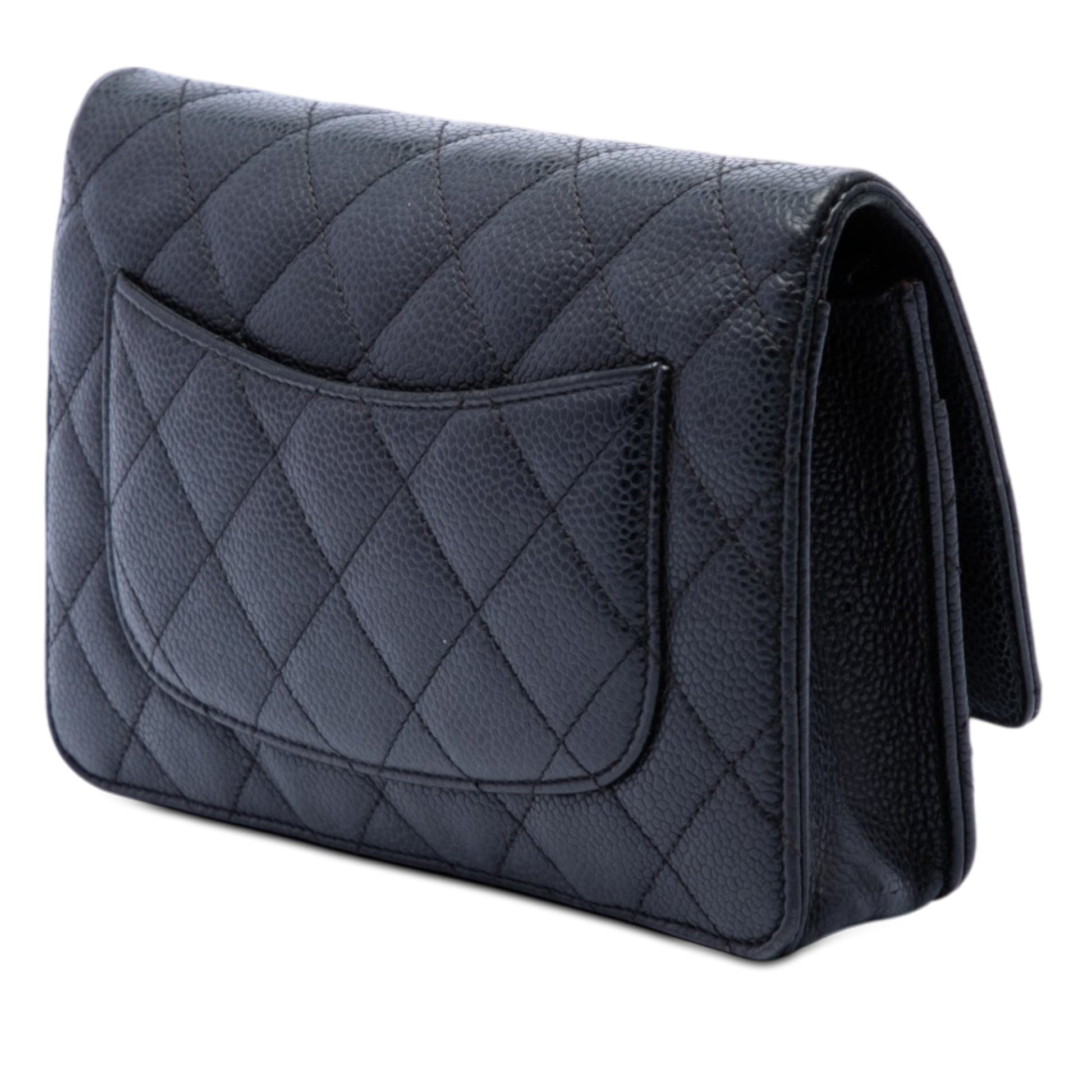 Chanel CC Quilted Caviar Wallet on Chain