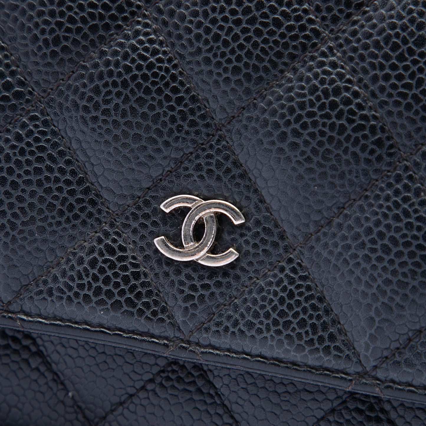 Chanel CC Quilted Caviar Wallet on Chain