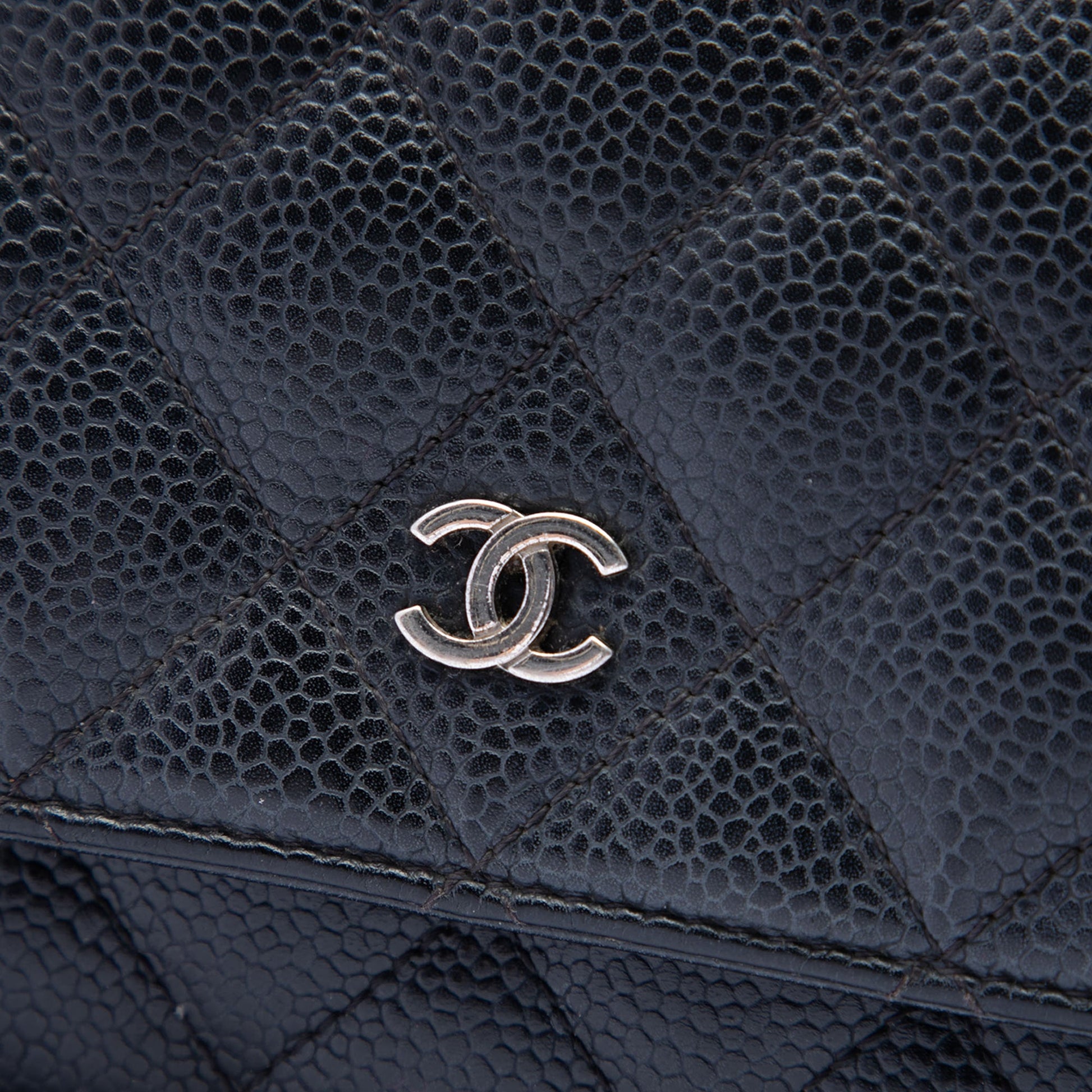 Chanel CC Quilted Caviar Wallet on Chain