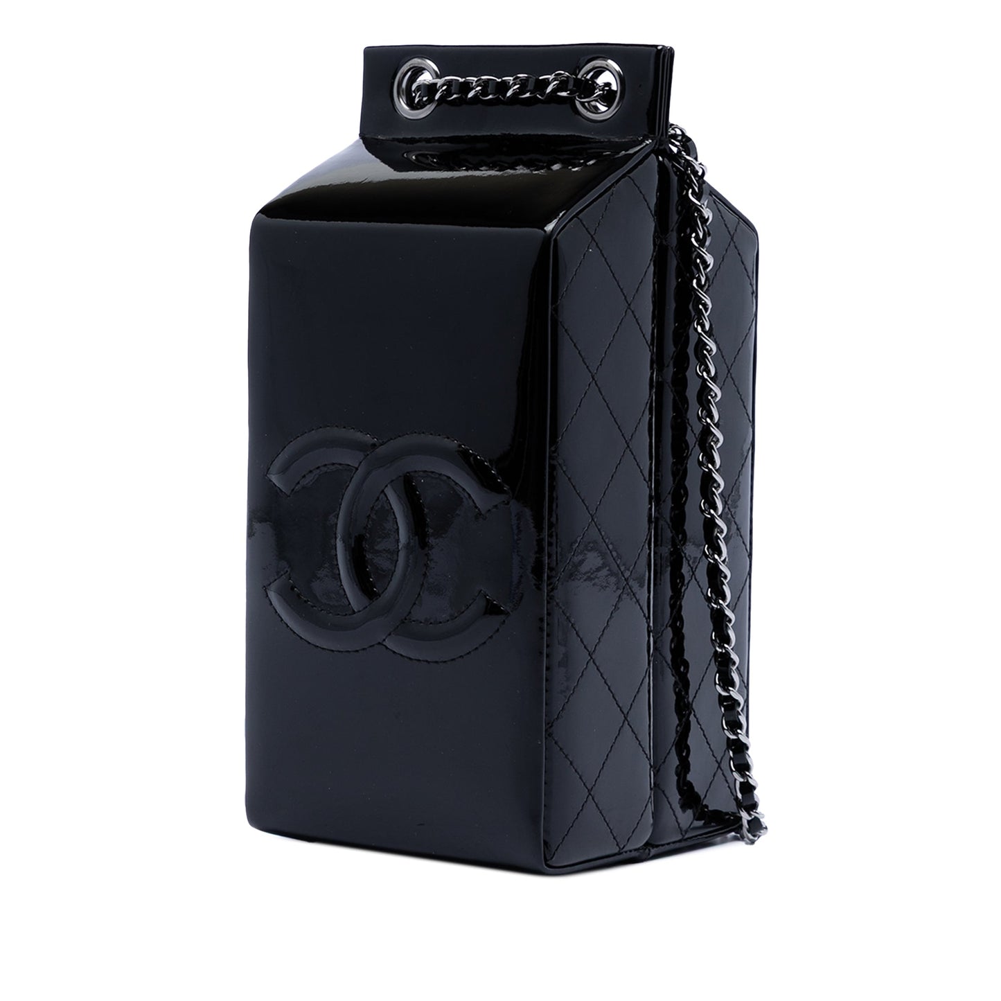 Patent Milk Carton Crossbody