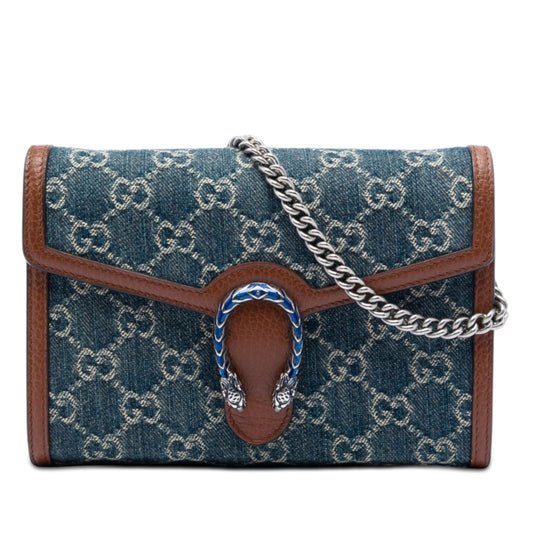Gucci GG Denim Dionysus Wallet on Chain