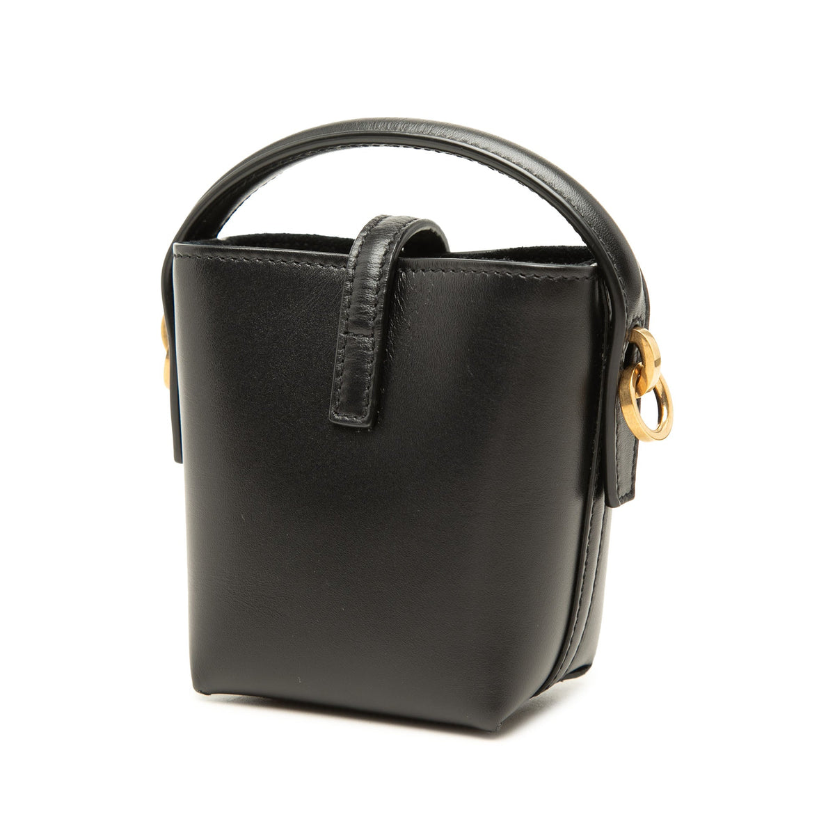 Saint Laurent Micro Shiny Calfskin Le 37 Bucket Bag — Black