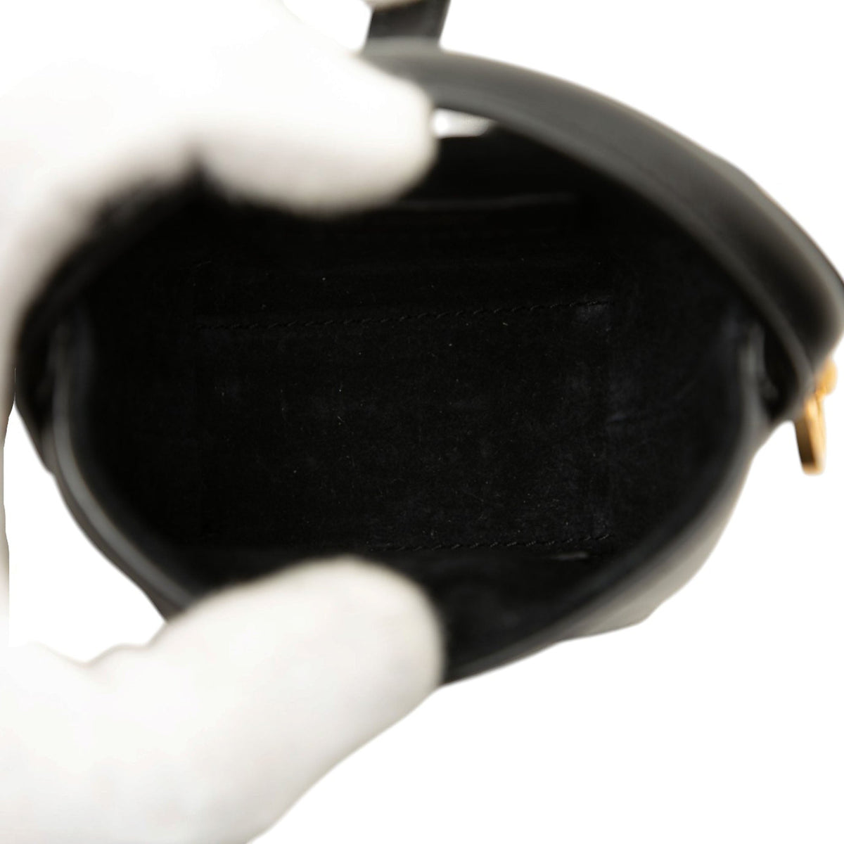 Saint Laurent Micro Shiny Calfskin Le 37 Bucket Bag — Black