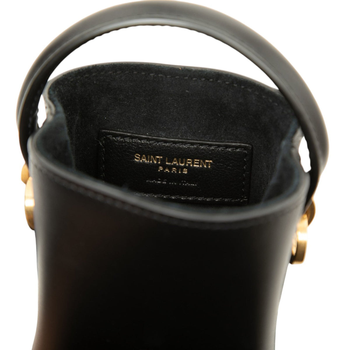 Saint Laurent Micro Shiny Calfskin Le 37 Bucket Bag — Black