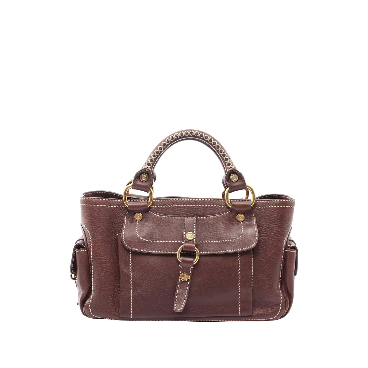 Celine Leather Boogie Handbag — Brown