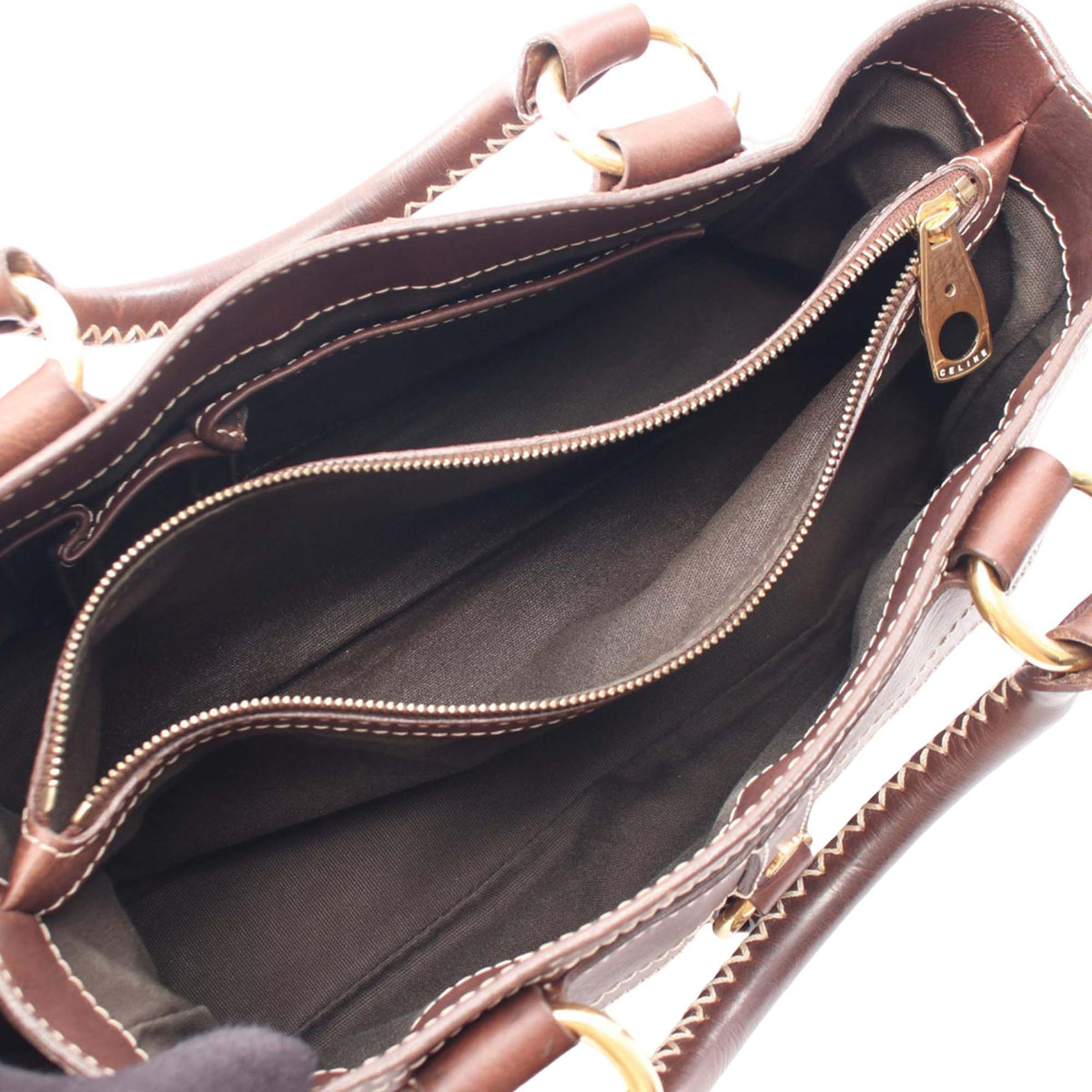 Celine Leather Boogie Handbag — Brown