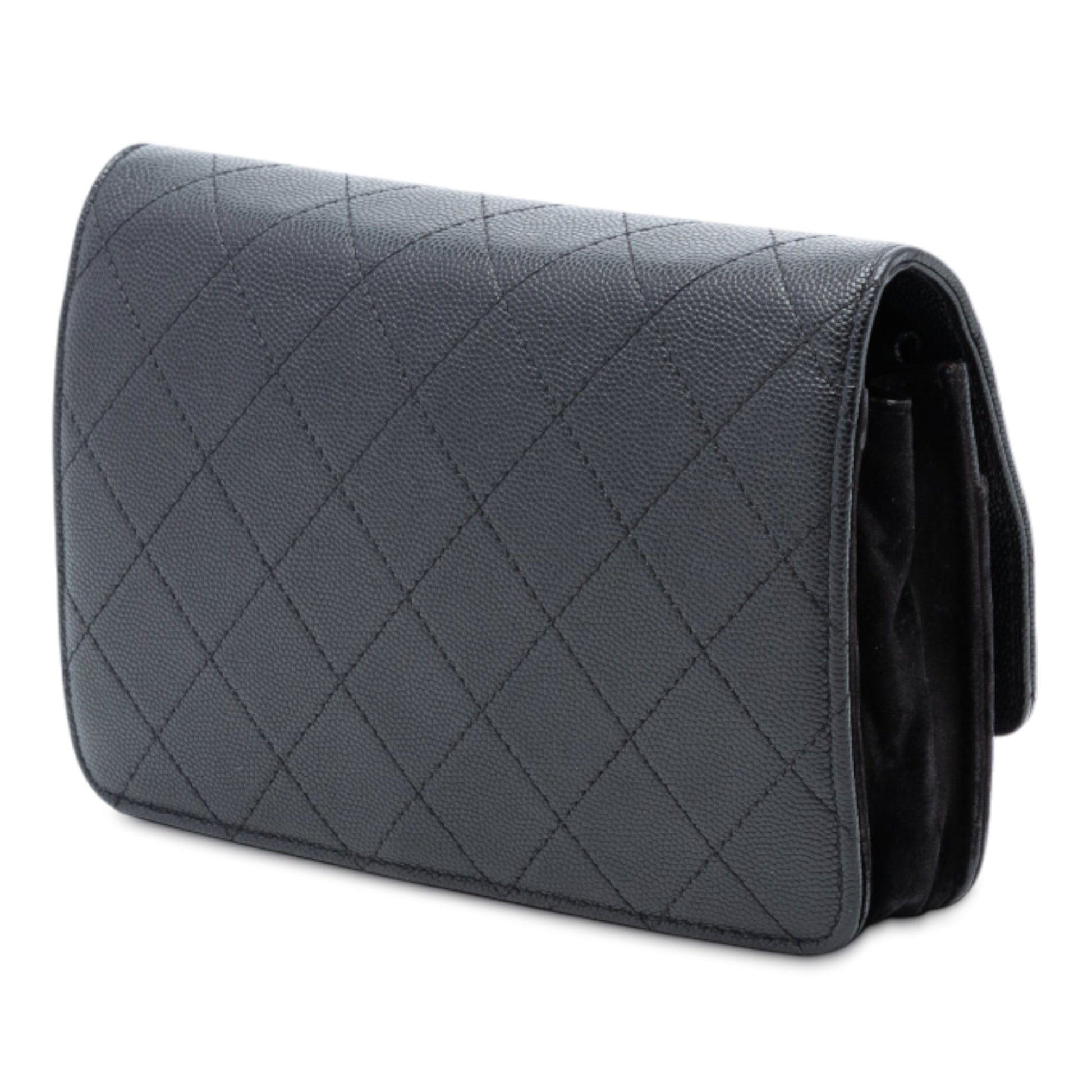 Chanel Stitched Caviar and Suede Lady Coco Wallet On Chain