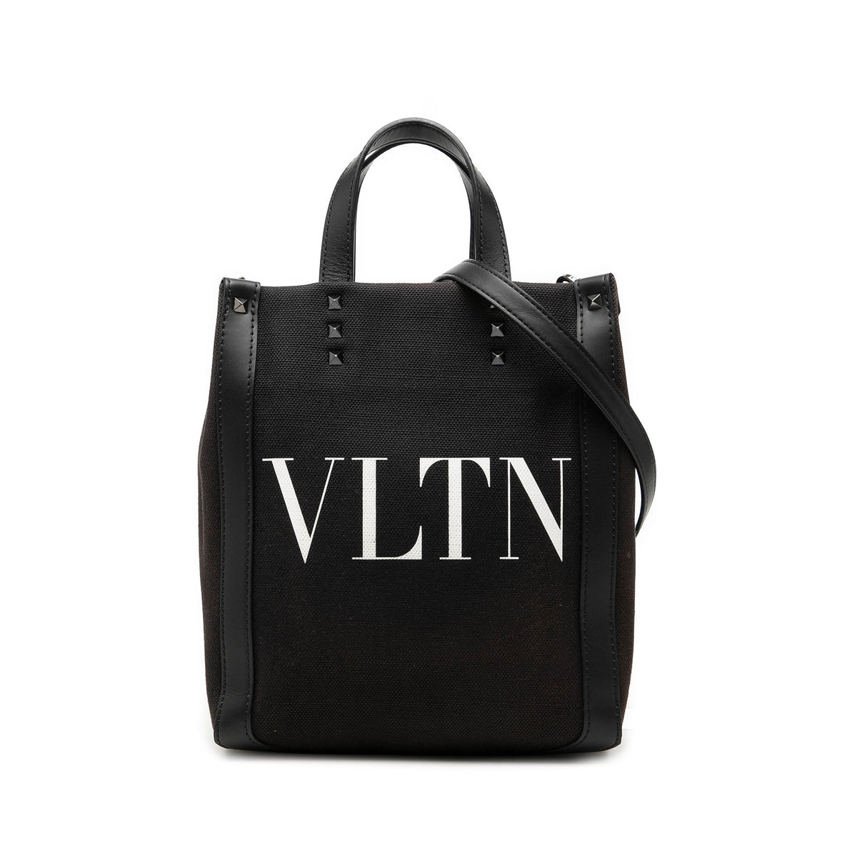 Valentino Mini Canvas Rockstud VLTN Tote