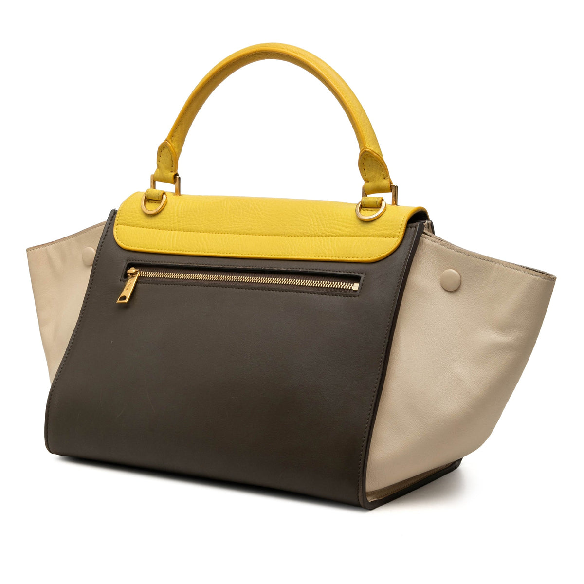 Celine Medium Tricolor Leather Trapeze Satchel