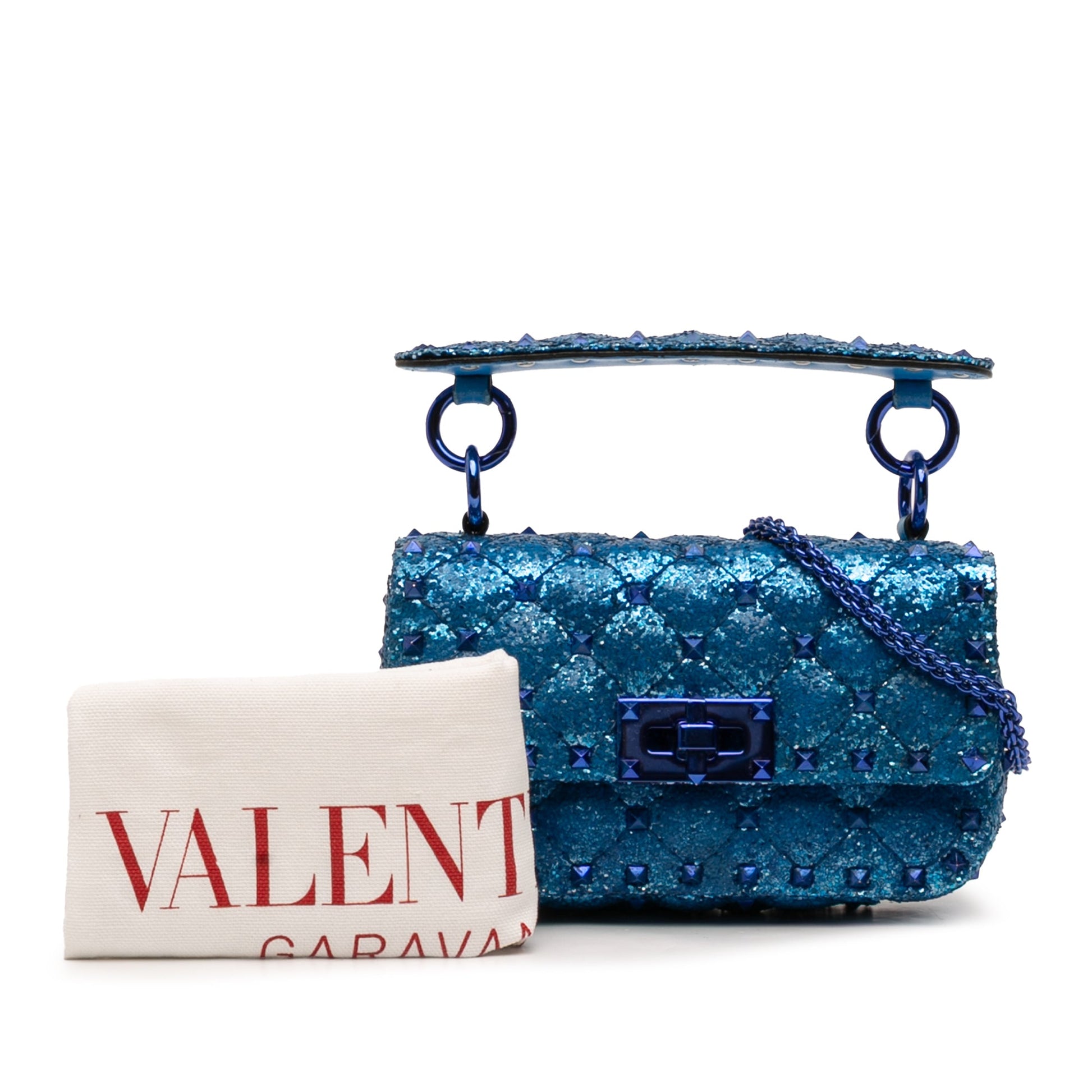 Valentino Mini Glitter Rockstud Spike Satchel