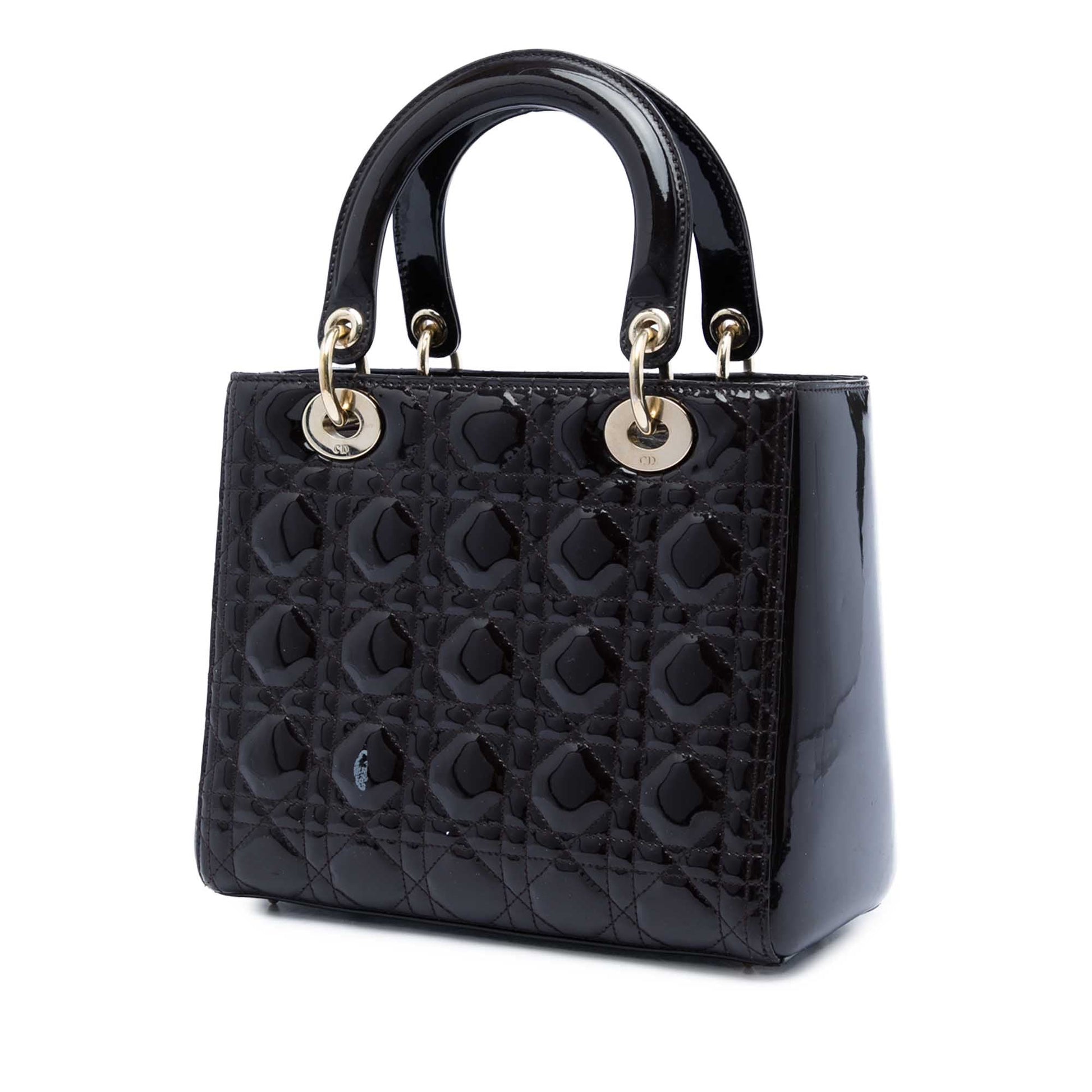 Dior Medium Patent Cannage Lady Dior