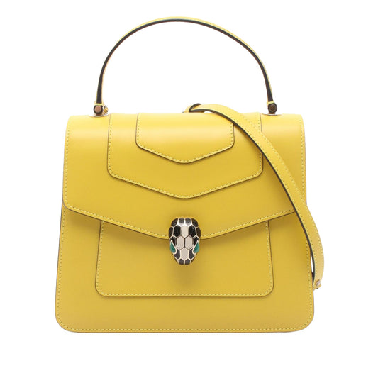 Bvlgari Calfskin Serpenti Forever Top Handle Bag