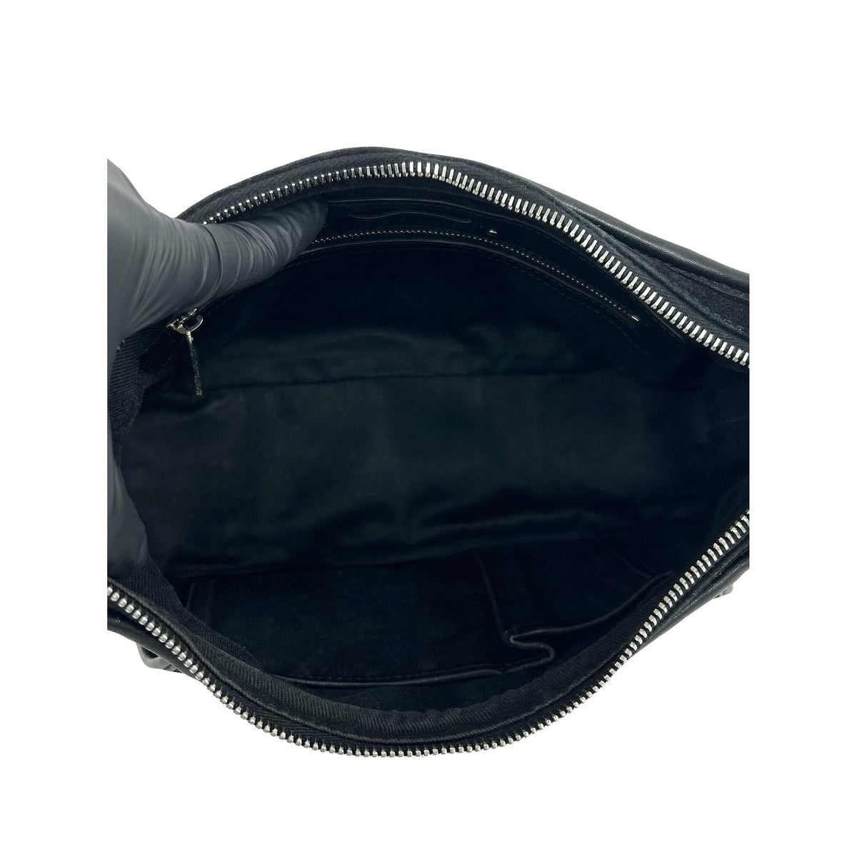 Celine C Macadam Suede Shoulder Bag — Black