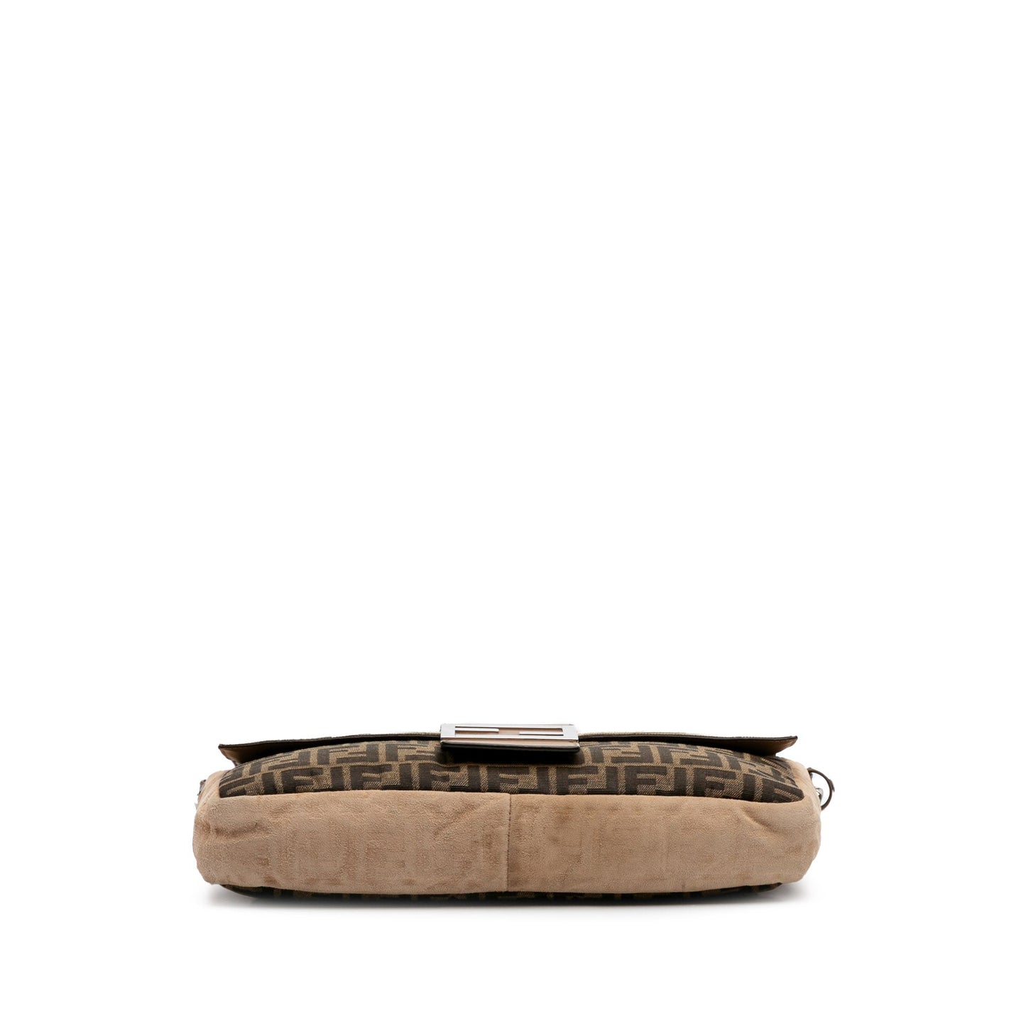 Fendi Large Zucca and Pequin Canvas Convertible Baguette Satchel