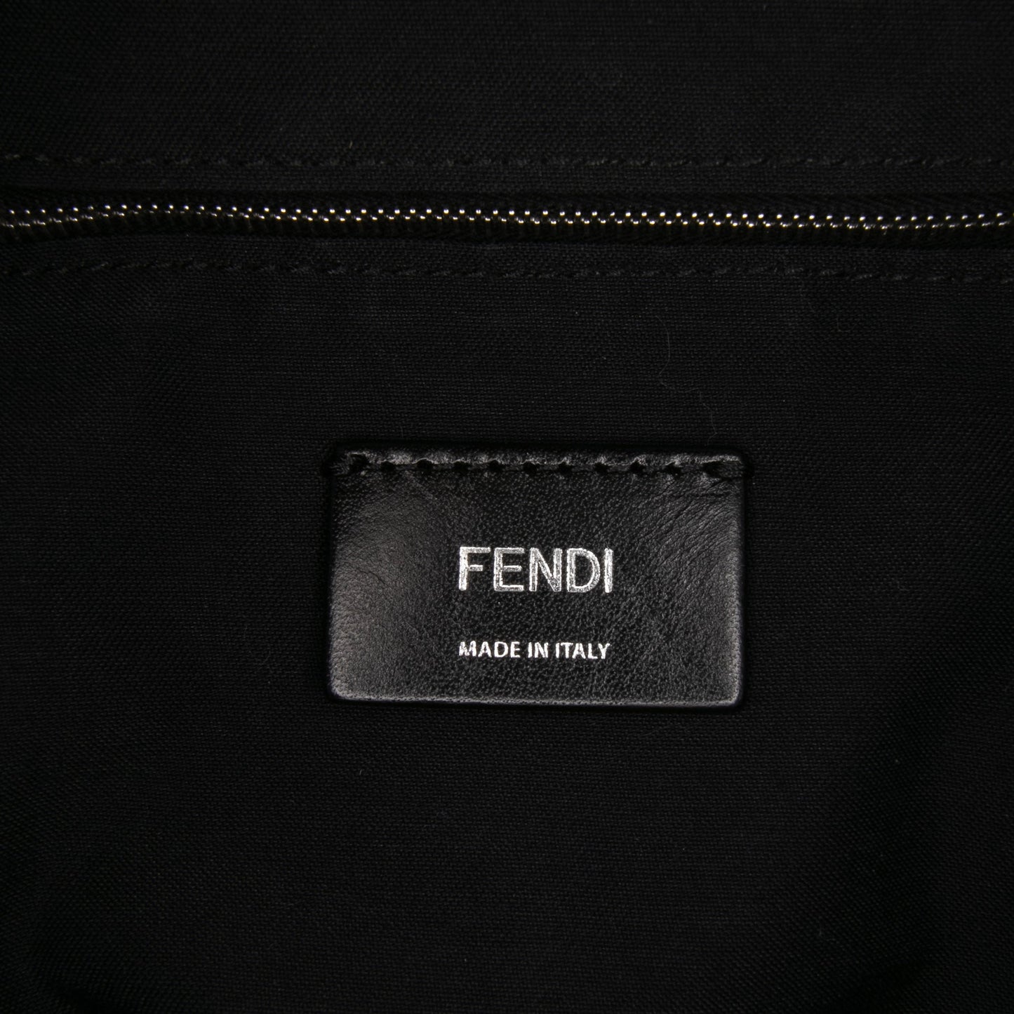 Fendi Large Zucca and Pequin Canvas Convertible Baguette Satchel