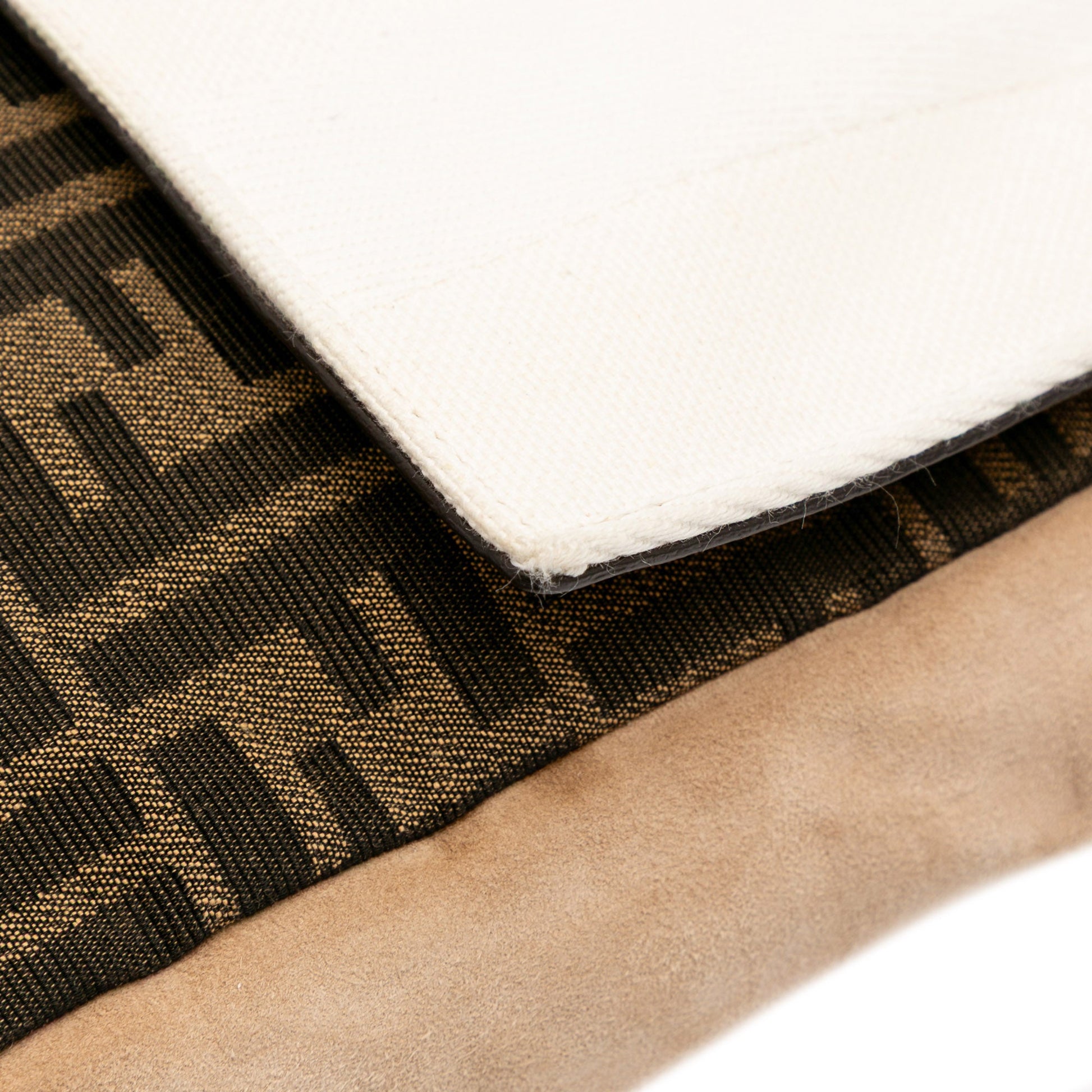 Fendi Large Zucca and Pequin Canvas Convertible Baguette Satchel