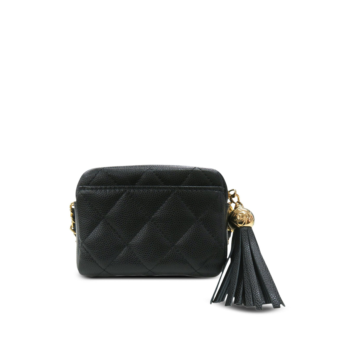 Chanel Mini Quilted Caviar Paris Hangzhou Tassel Camera Case — Black