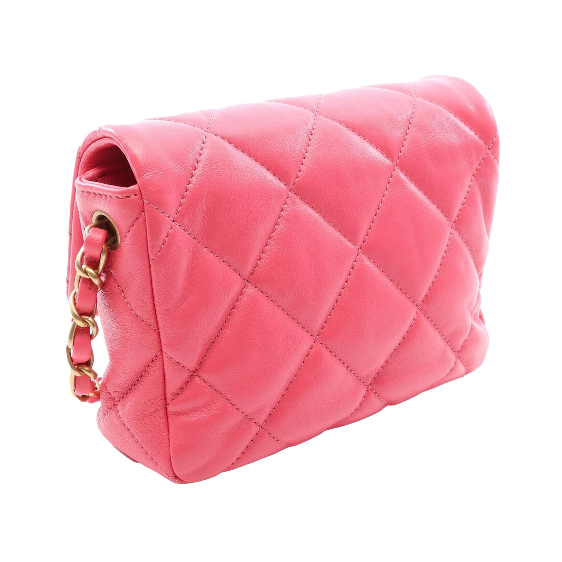 Chanel Mini Quilted Lambskin Acrylic Coco Love Flap