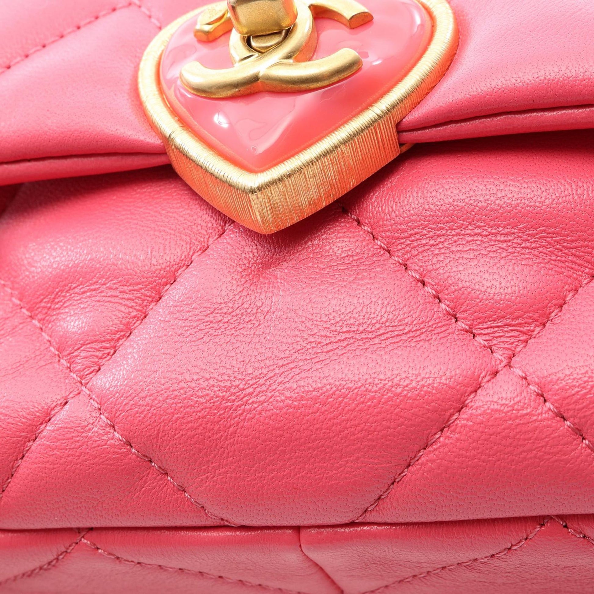 Chanel Mini Quilted Lambskin Acrylic Coco Love Flap