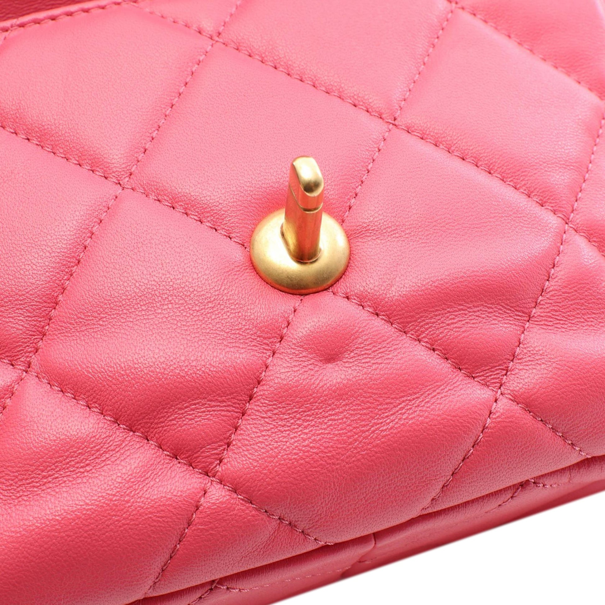 Chanel Mini Quilted Lambskin Acrylic Coco Love Flap