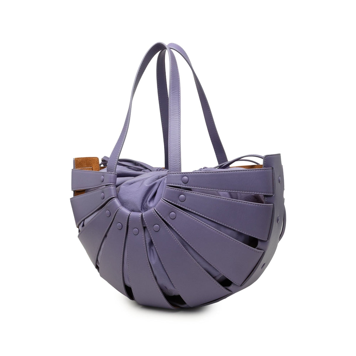 Bottega Veneta Medium Calfskin The Shell Satchel — Purple