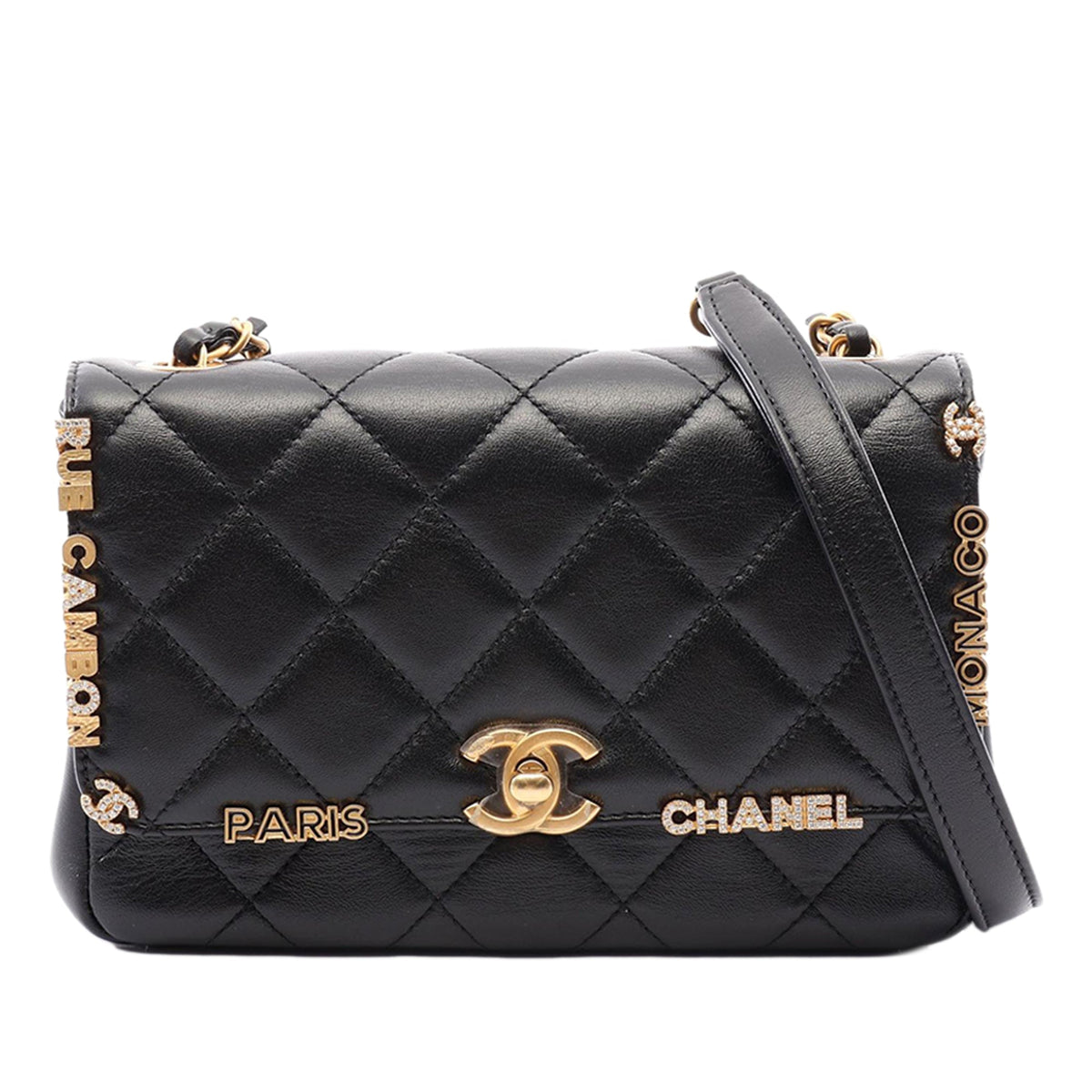 Chanel Quilted Lambskin Paris Monaco Flap — Black