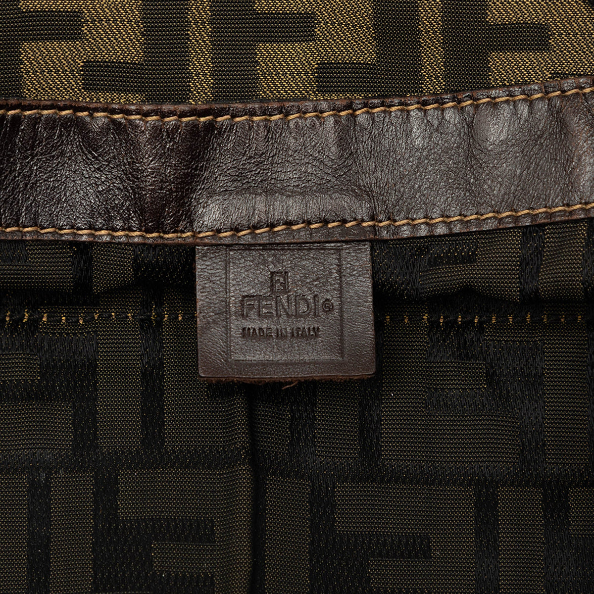 Fendi Zucca Canvas and Nylon Foldable Tote — Brown