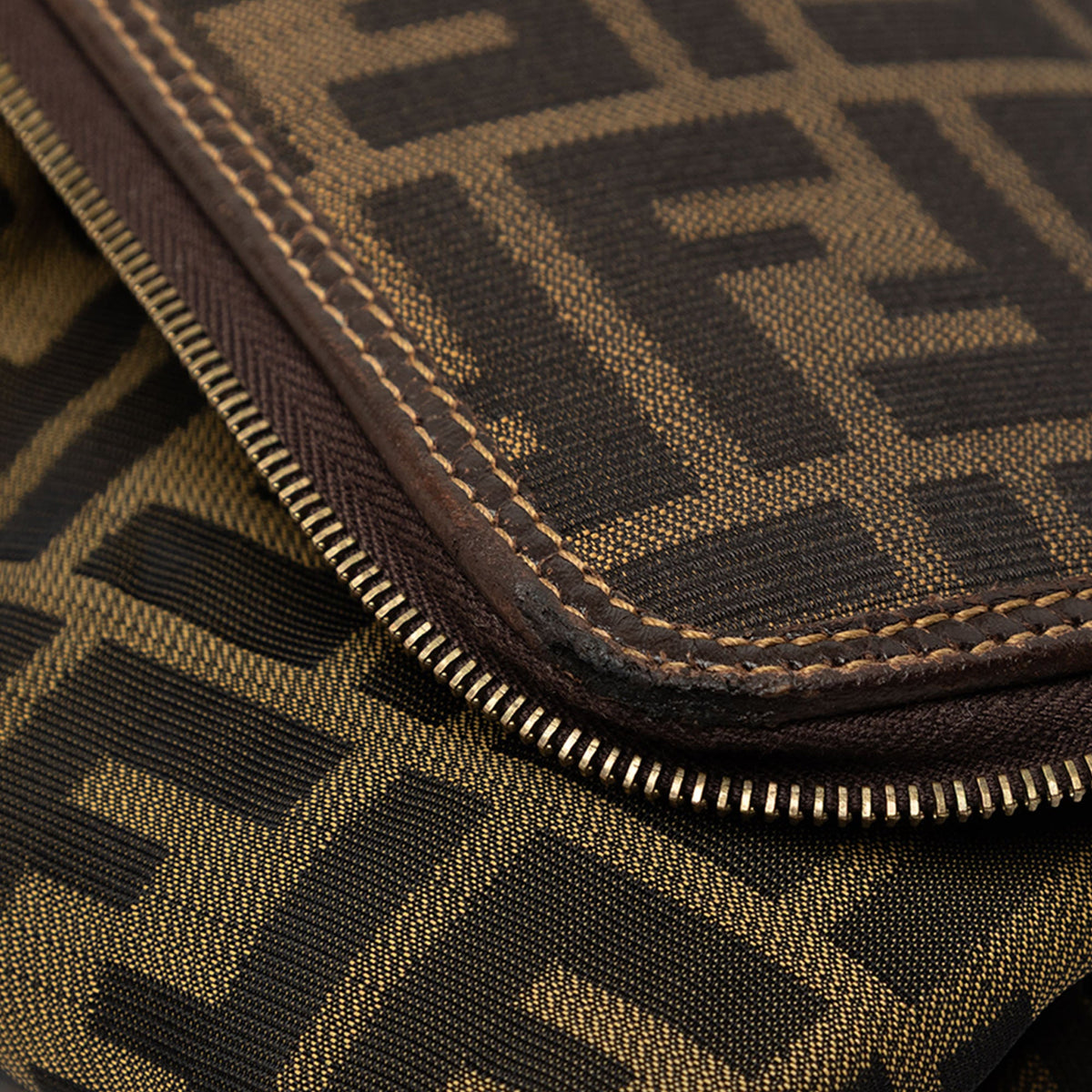 Fendi Zucca Canvas and Nylon Foldable Tote — Brown
