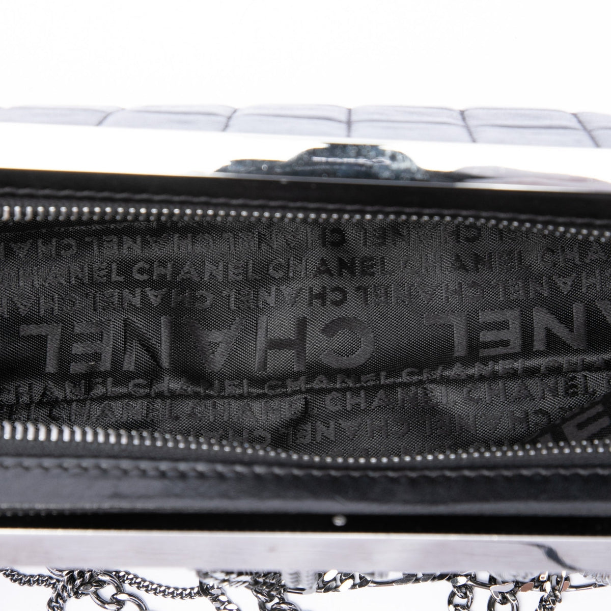 Chanel Chocolate Bar Lambskin Multi Chain Frame Clutch