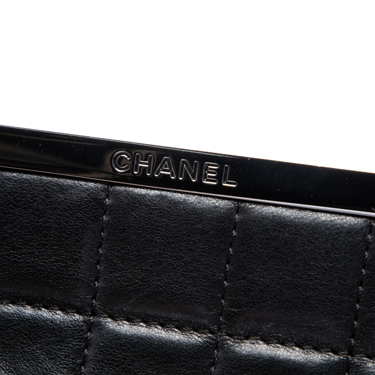 Chanel Chocolate Bar Lambskin Multi Chain Frame Clutch