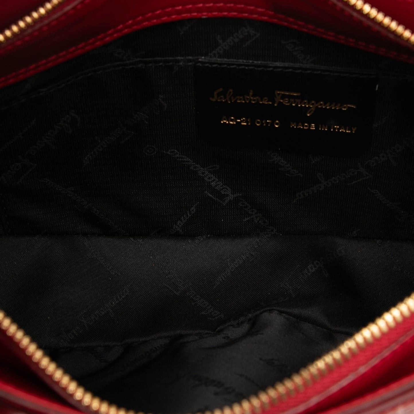 Ferragamo Gancini Embossed Leather Shoulder Bag