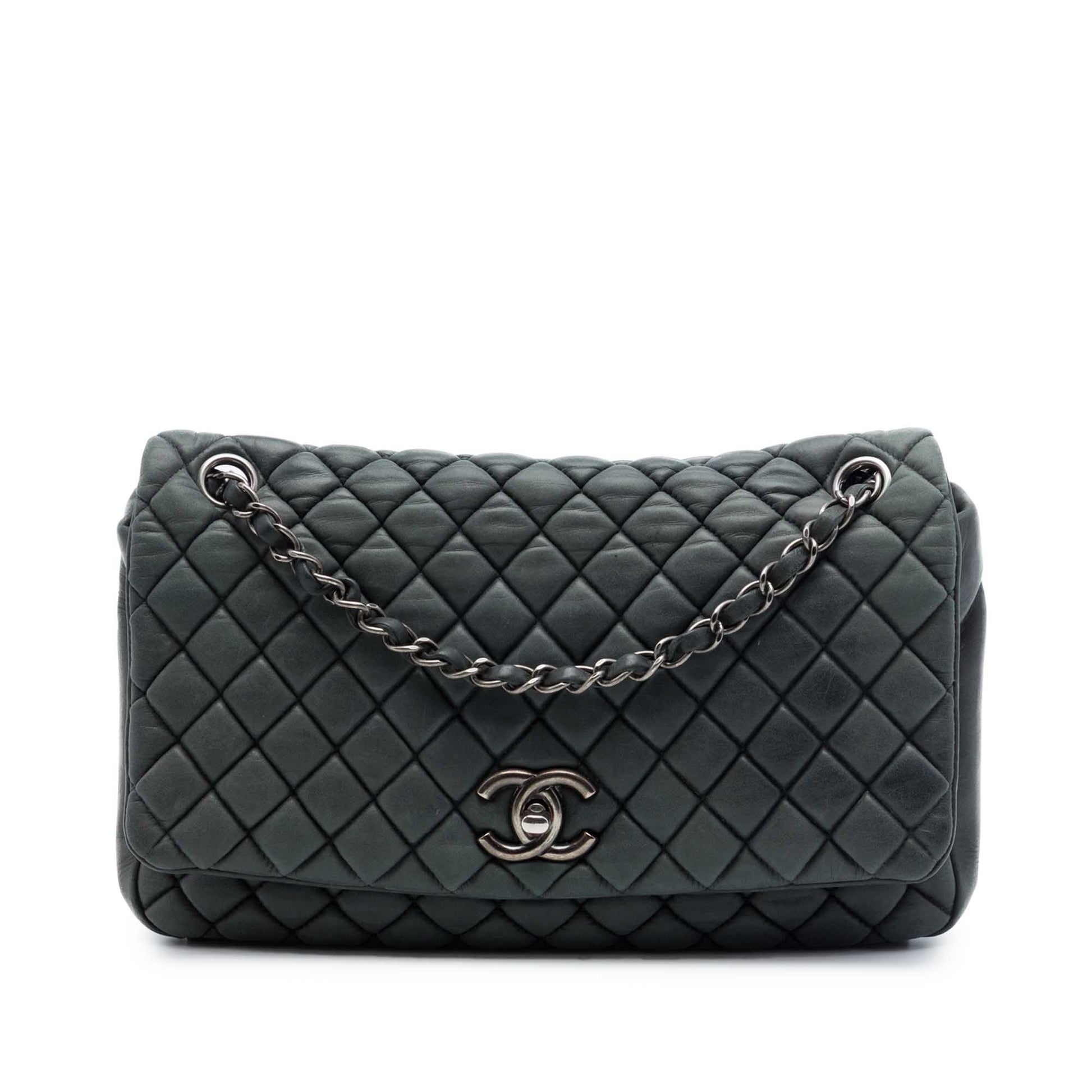 Chanel Large Quilted Iridescent Calfskin New Bubble Flap