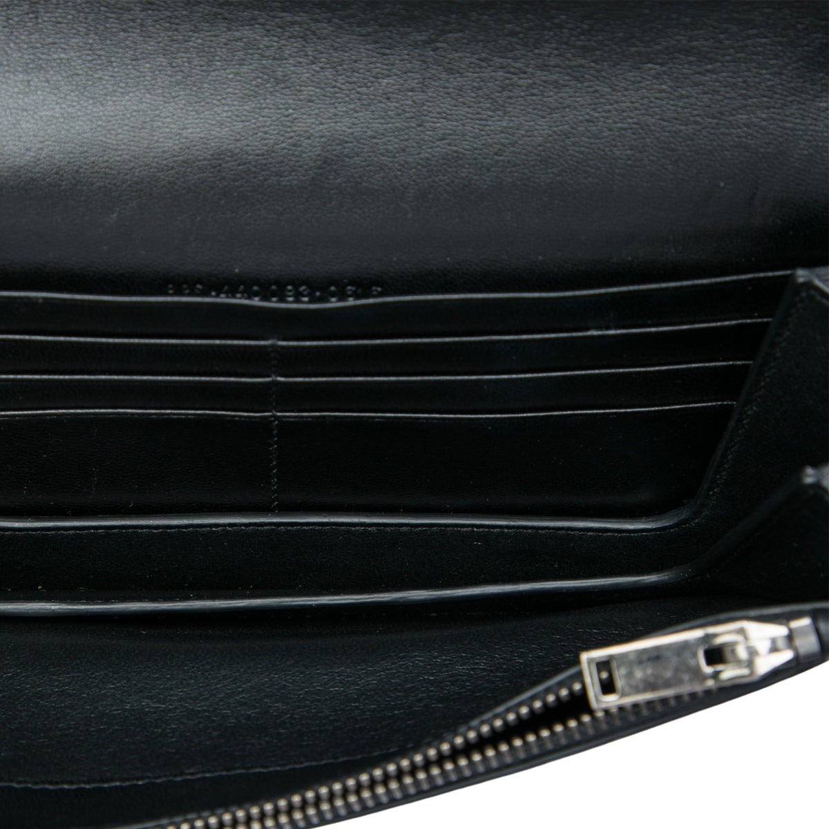 Saint Laurent Croc Embossed Leather Monogram Rider Wallet on Chain