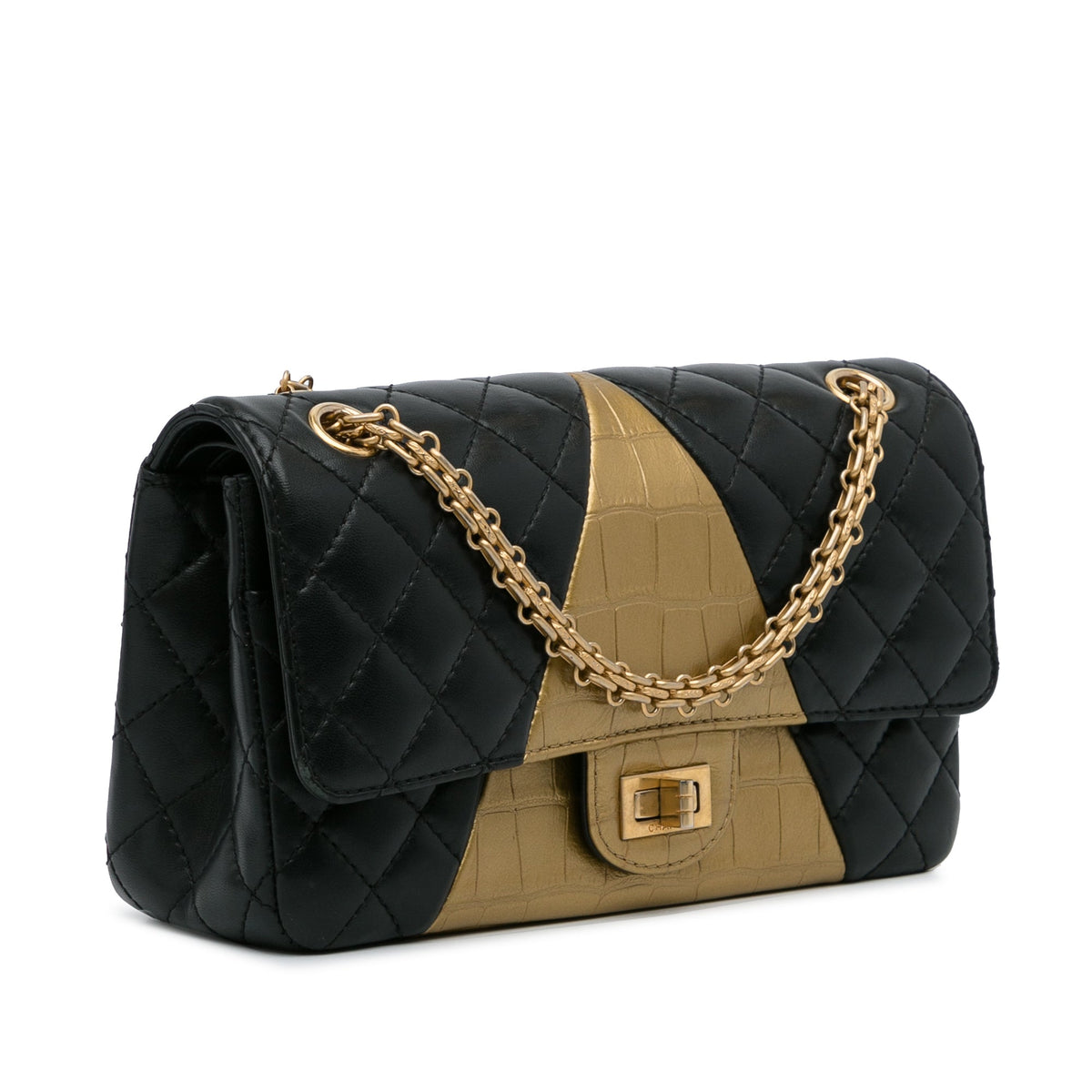 Chanel Medium Croc Embossed Lambskin 2.55 Reissue Double Flap Bag