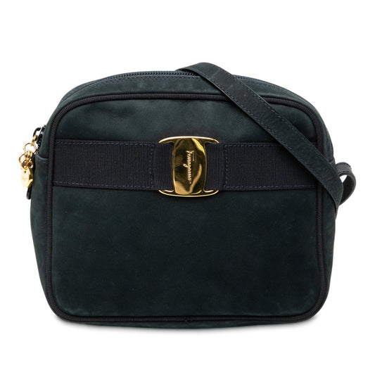 Ferragamo Suede Vara Bow Crossbody