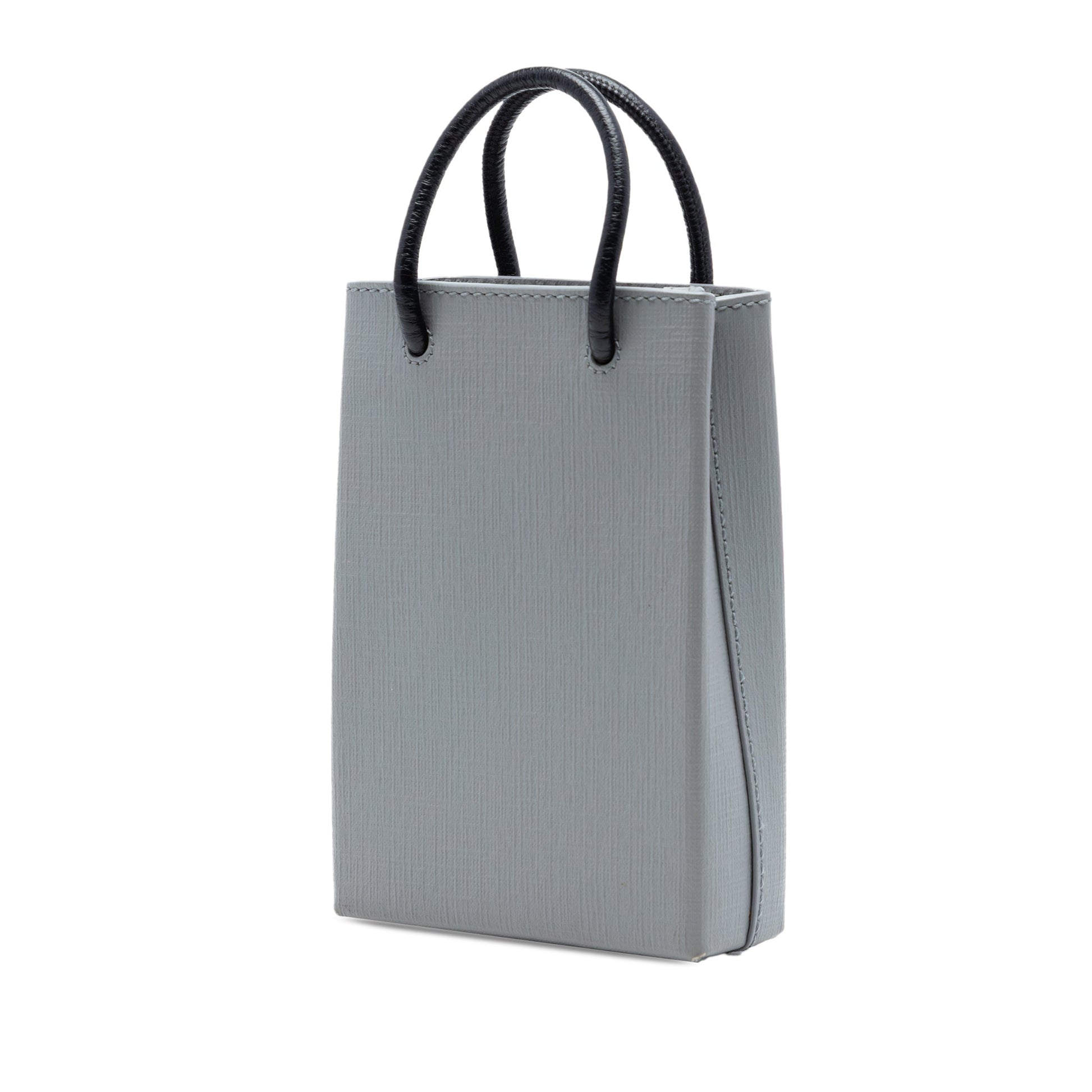 Balenciaga Mini Calfskin Logo Shopping Phone Holder