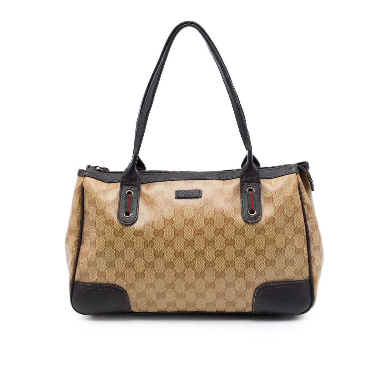 Gucci GG Crystal Web Princy Tote — Beige