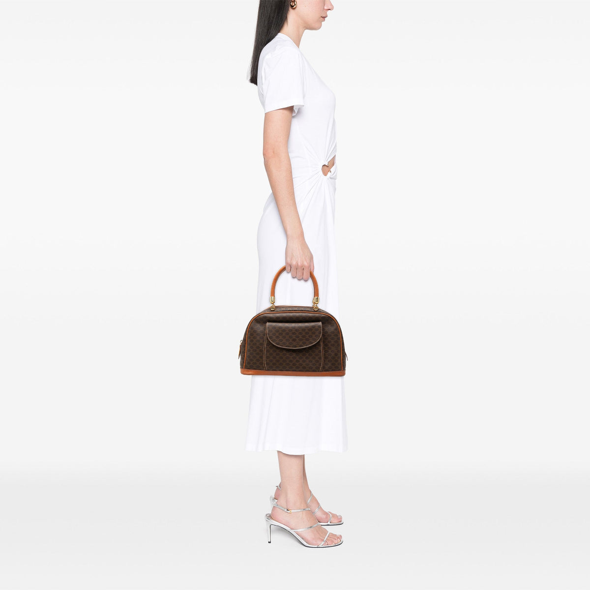Celine Macadam Coated Canvas Handbag