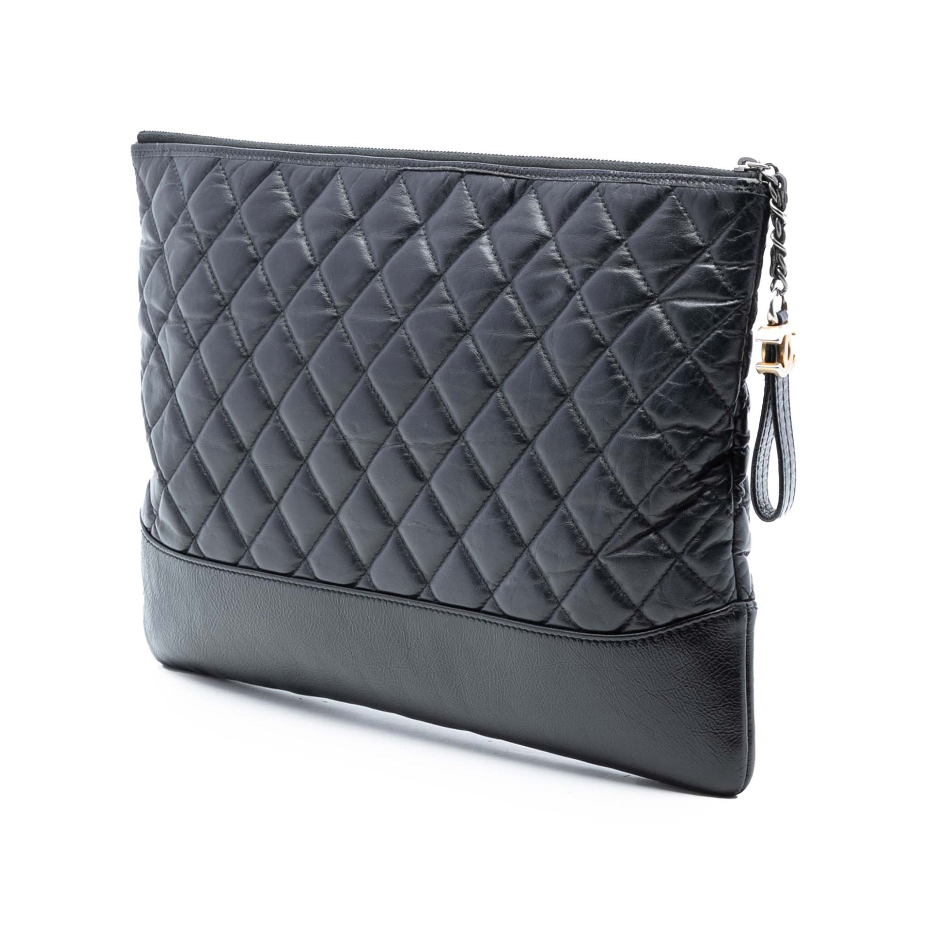 Large Aged Calfskin Gabrielle O Case Clutch