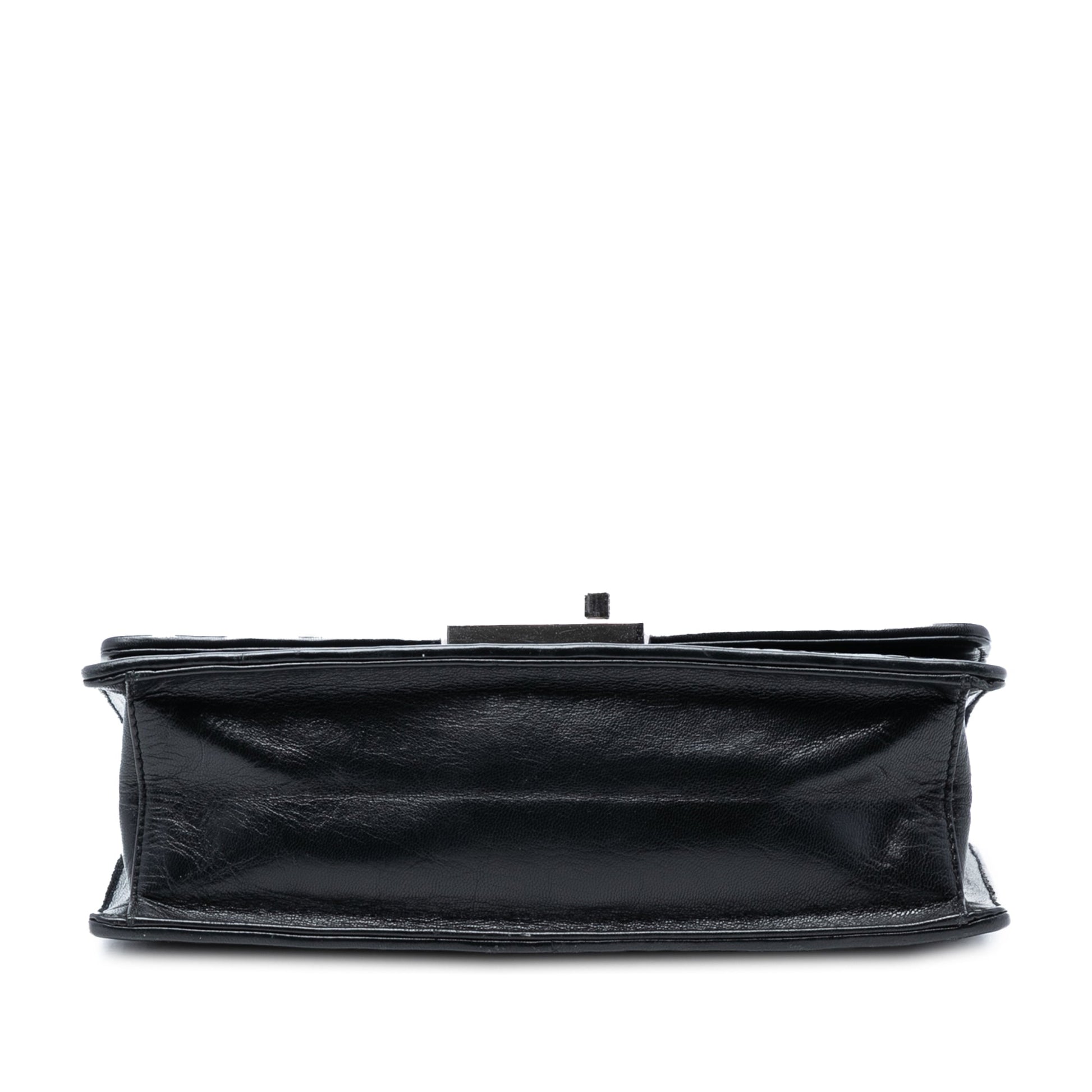 Woven Madras Leather Chain Flap Bag