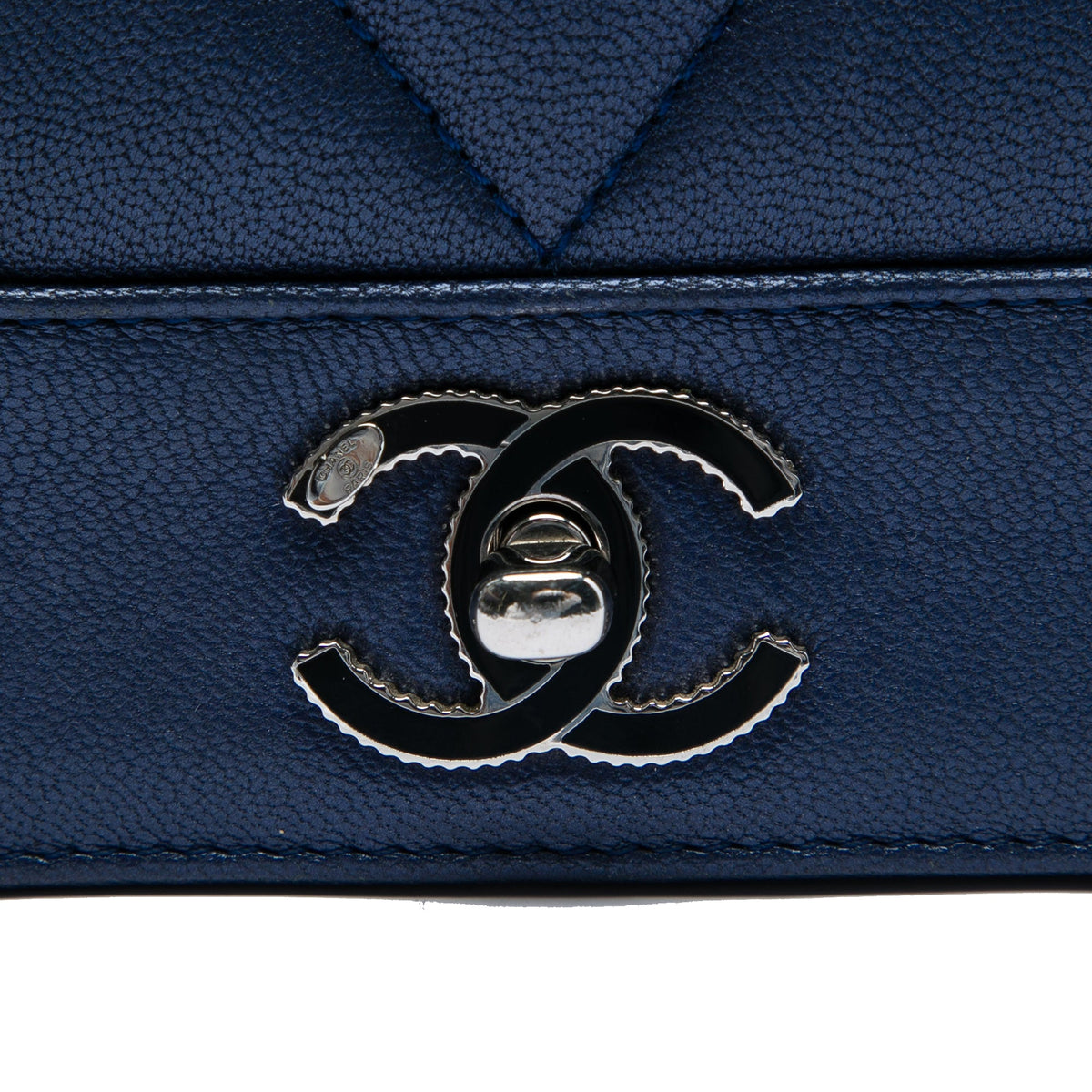 Chanel Medium Chevron Metallic Sheepskin Vintage Mademoiselle Flap