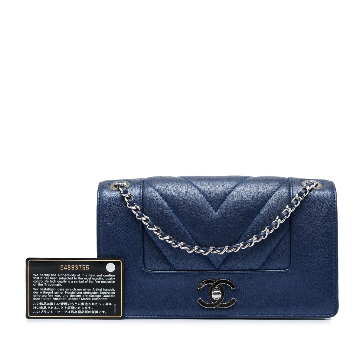 Chanel Medium Chevron Metallic Sheepskin Vintage Mademoiselle Flap