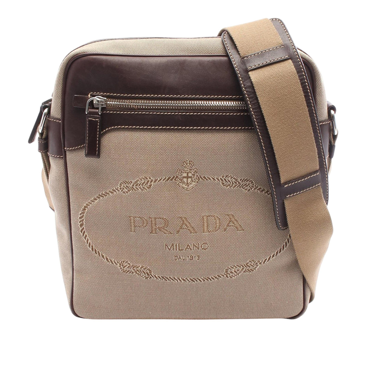 Prada Canapa Logo Jacquard Crossbody Bag
