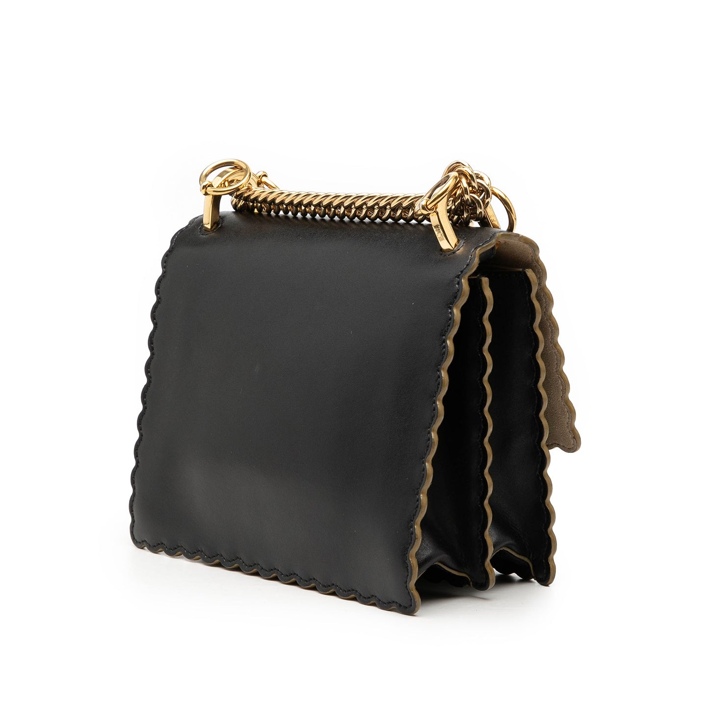 Fendi Small Scalloped Leather Kan I Crossbody