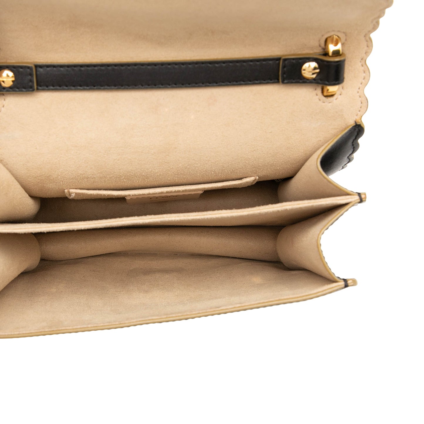 Fendi Small Scalloped Leather Kan I Crossbody
