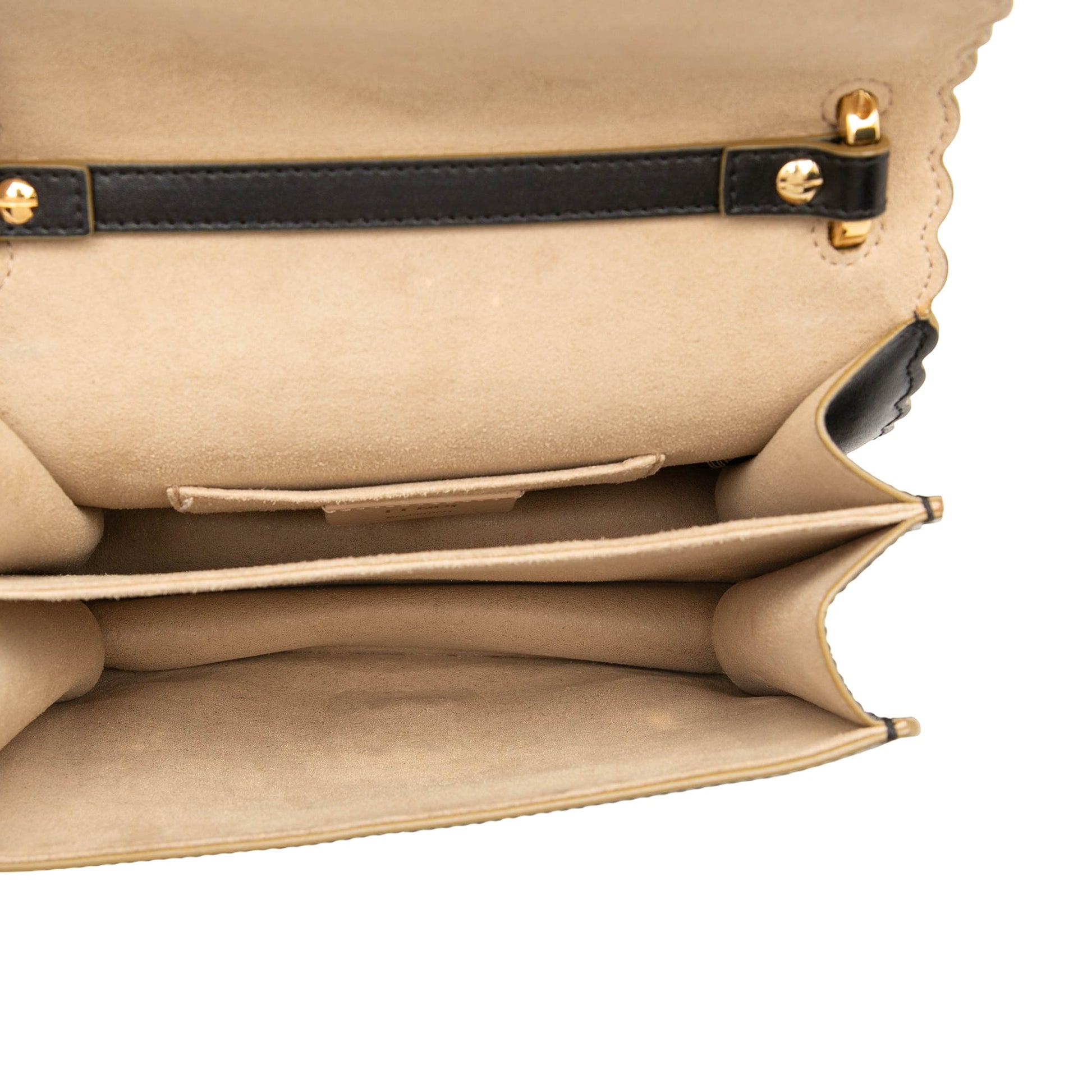 Fendi Small Scalloped Leather Kan I Crossbody