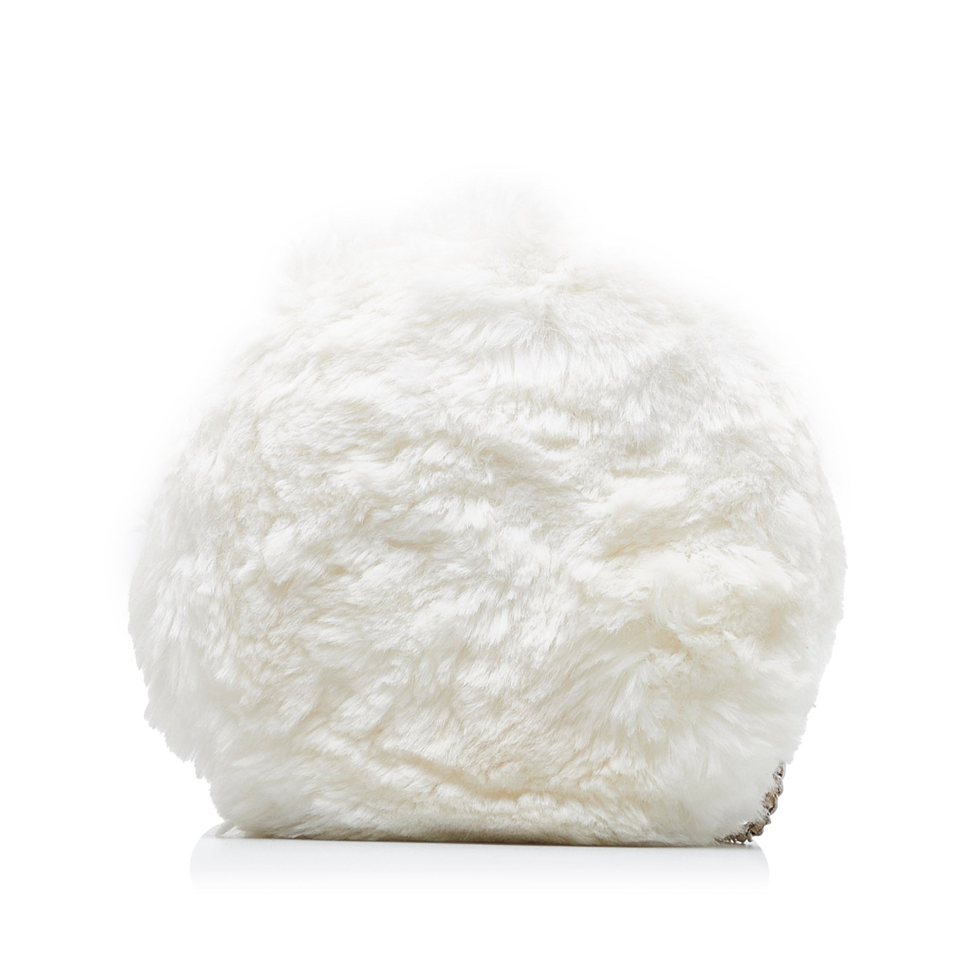 Chanel CC Crystal Embellished Faux Fur Round Crossbody