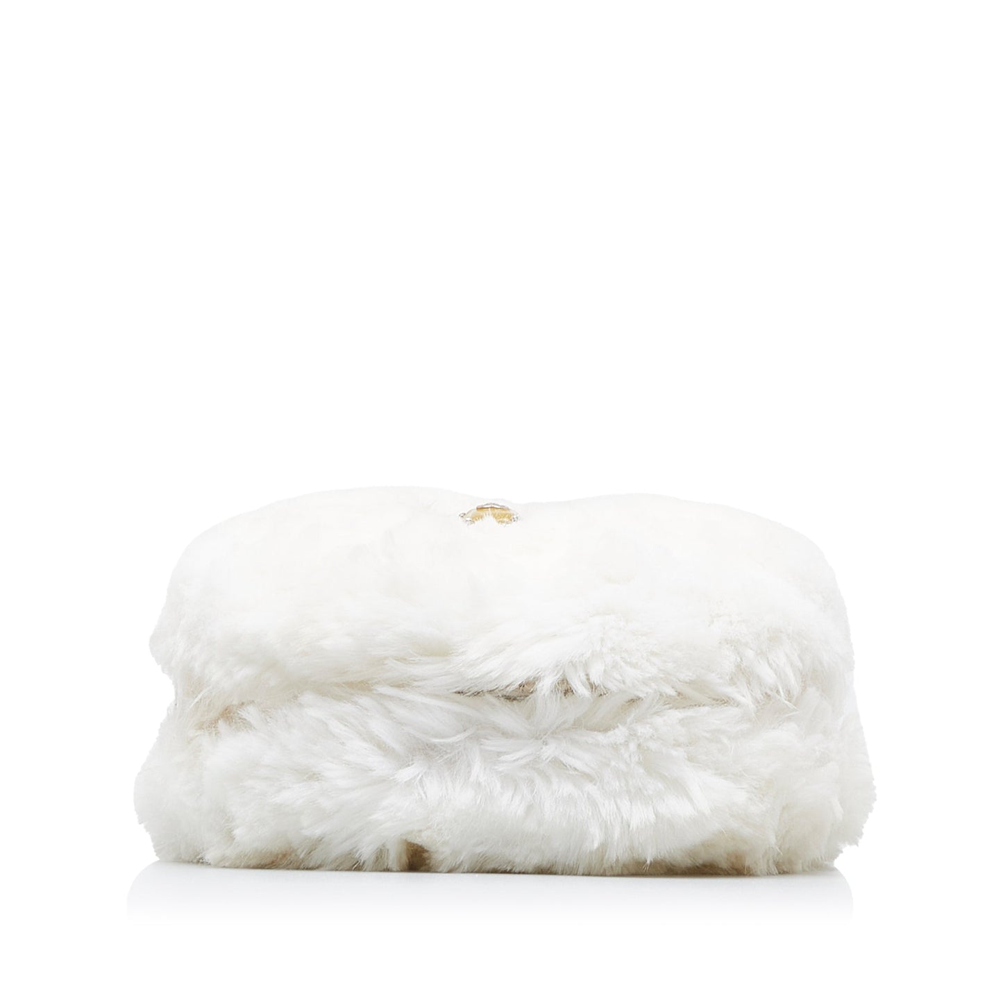 Chanel CC Crystal Embellished Faux Fur Round Crossbody